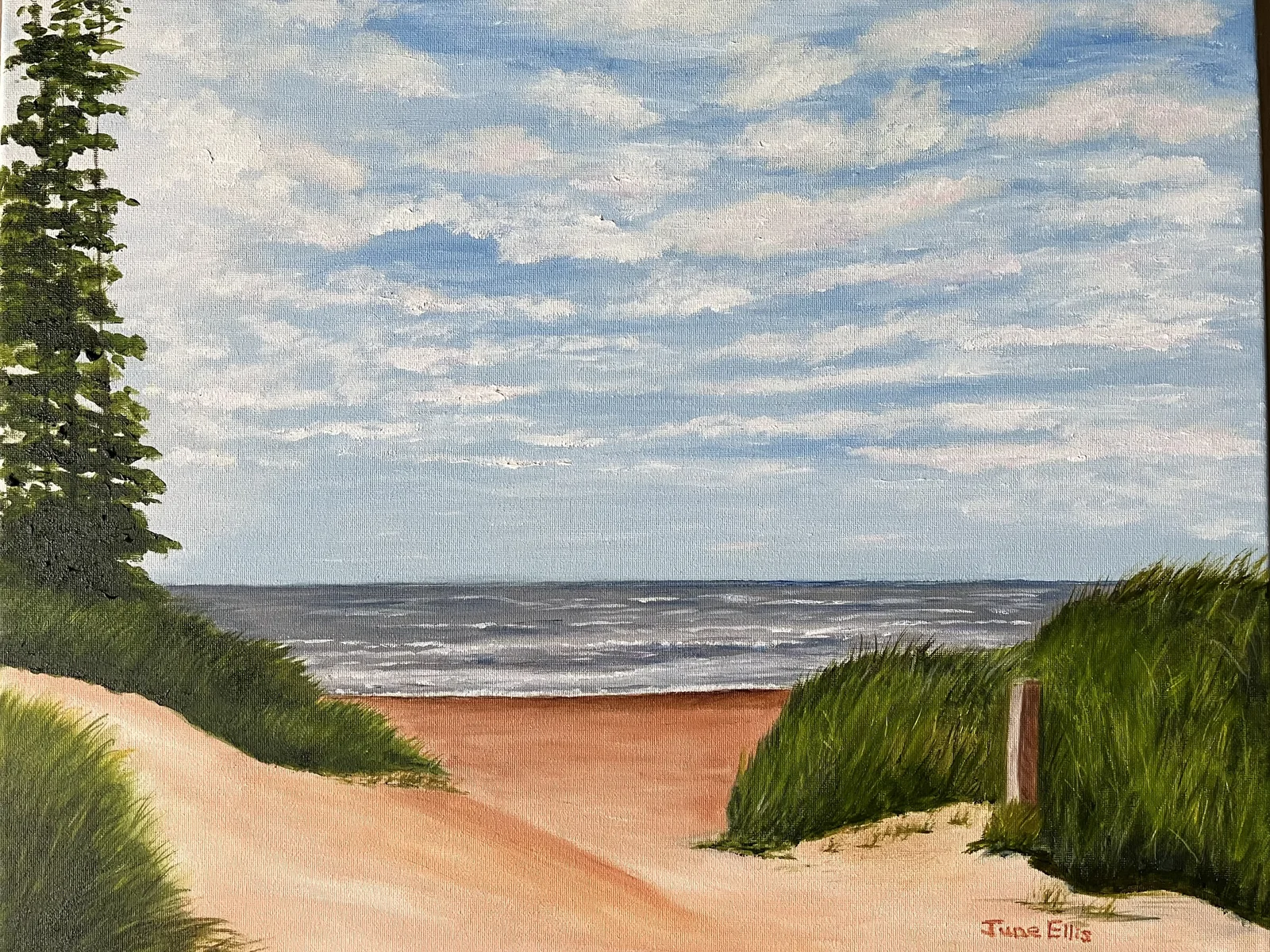 Beach Escape, original oil painting by PEI artist June Ellis