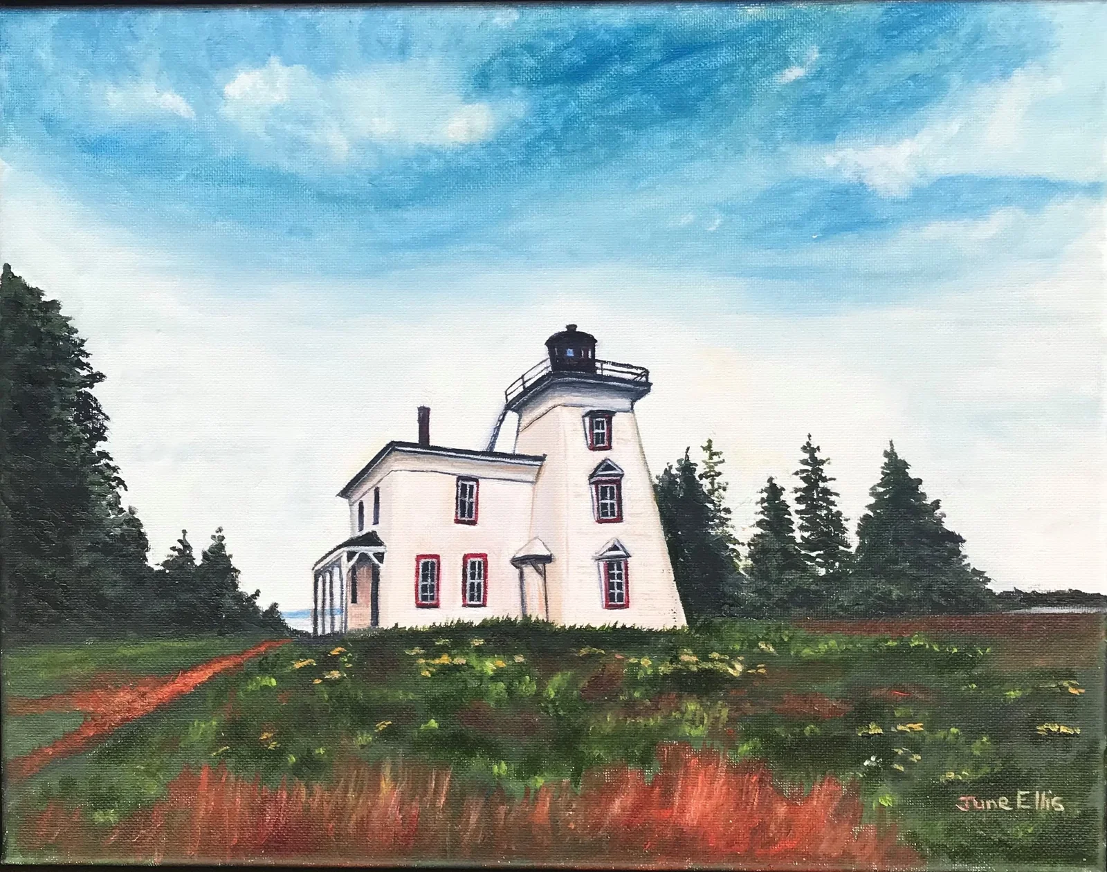 Blockhouse Lighthouse, fine art print by PEI artist June Ellis